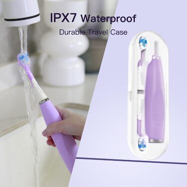 Електрична зубна щітка для дітей з таймером, перезаряджувана, фіолетова. Звукова щітка для хлопчиків та дівчаток 3-12 років