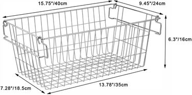 SANNO Freezer Storage Baskets, Stackable, for Pantry, Storage and Organization, Stackable, Potato and Onion Storage Containers, Metal Storage Baskets, 4 Pack