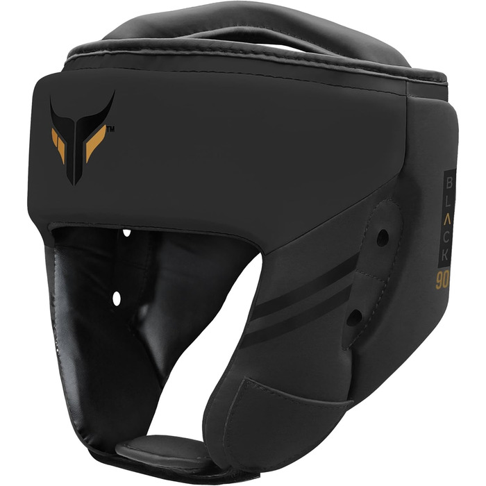 Mytra Fusion Headgear Boxing Headguard with Adjustable Strap - MMA, Muay Thai, Sparring, Karate - XL Black