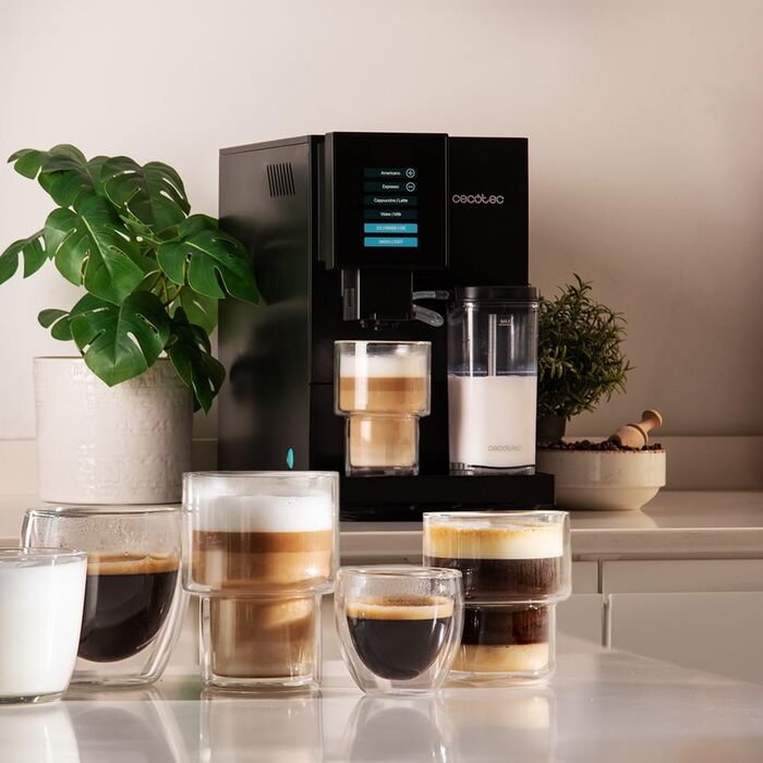 Кавомашина Cecotec Cremmaet Compactccino 1350 Вт, 19 бар, з автоматичним очищенням, вбудованим млином і Thermoblock, чорна