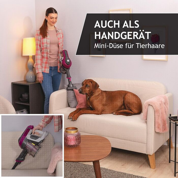 Бездротовий пилосос Hoover HF110H Pet: акумуляторний, без мішка, для дому та тварин, LED-підсвітка, XL-контейнер