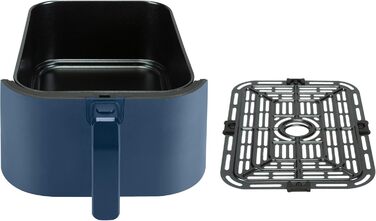 Фритюрниця повітряна BOURGINI з керамічним покриттям, 8 л, блакитна. Безпечна для здоров'я, не містить шкідливих речовин (PFAS, C6, PFHxA, PTFE, PFOA та BPA). Компактний формат.