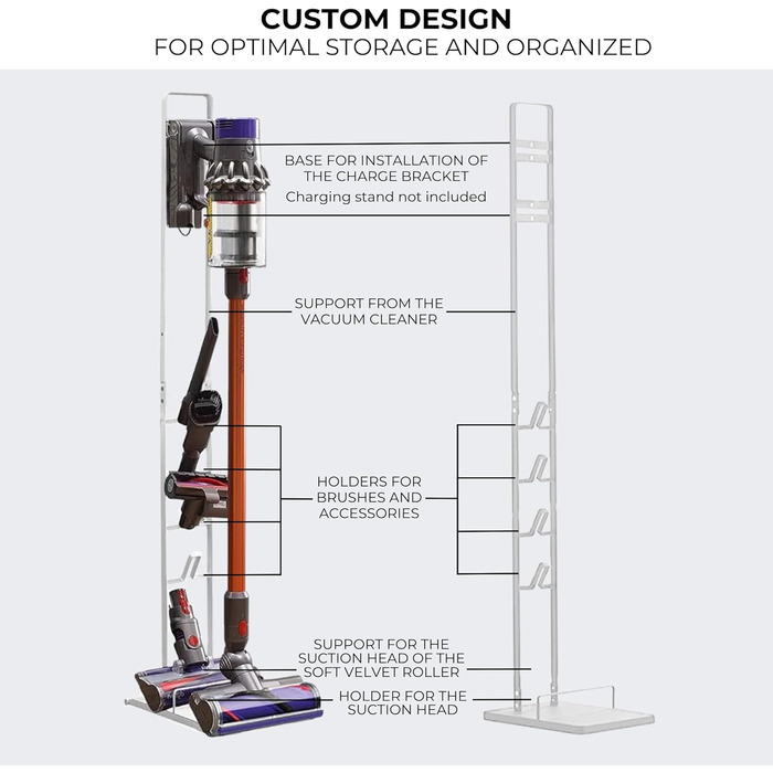 Підставка для пилососів Dyson: V15, V12, V11, V10, V8, V7, V6, DC58, DC59, DC62, DC74. Органайзер та рамка для зберігання. Модель S9313