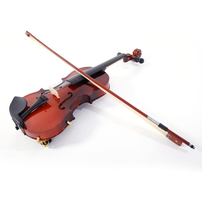 Скряпіна 4/4 Violin Set - Повний Розмір, Скряпіна, з Аркою, Струною, Смичком, Підпоркою та Високоякісною скрипкою з Масиву Дерева для Початківців (Натуральні Кольори)