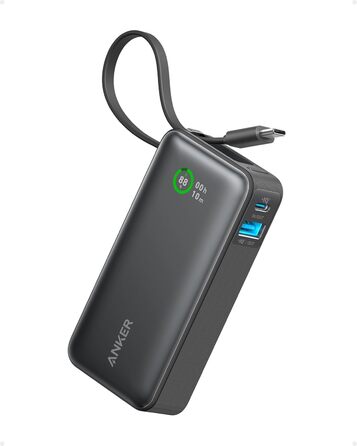 Powerbank Anker Nano 10000mAh з USB-C кабелем, 30W PD, 1xUSB-C, 1xUSB-A, для iPhone, MacBook, Galaxy, iPad, AirPods
