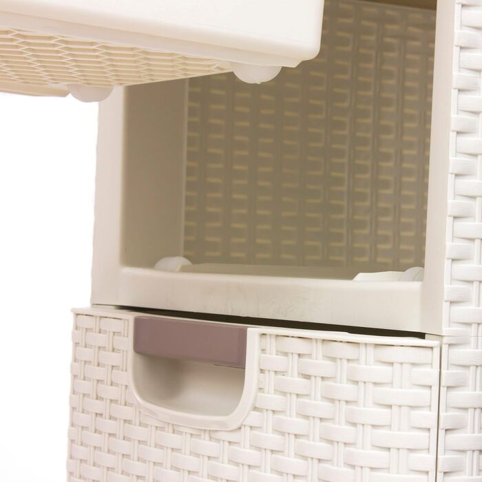 Комод CURVER STYLE з 4 шухлядами, поліпропілен, кремовий, 33x38x79 см
