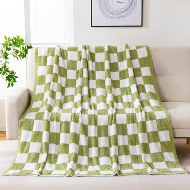 Плед YIRUIO з шаховим принтом, Queen/King Size, 203x228 см, мікрофібра, для дому, диван, ліжко