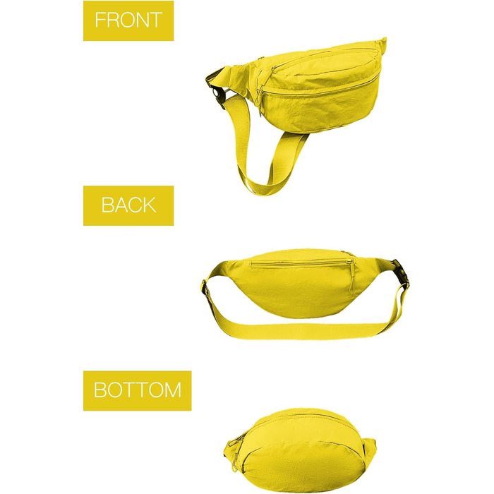 Поясна сумка чоловіча/жіноча водонепроникна для подорожей, фестивалів, спорту та міста (жовта)