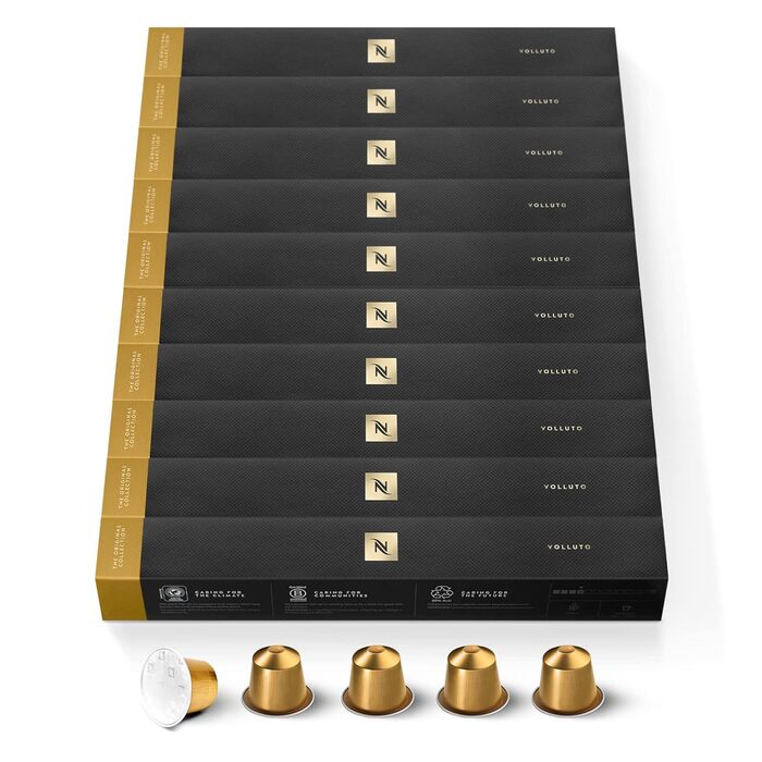 Nespresso Original Volluto: 100 капсул еспресо середнього обсмаження для кавомашин Nespresso Original