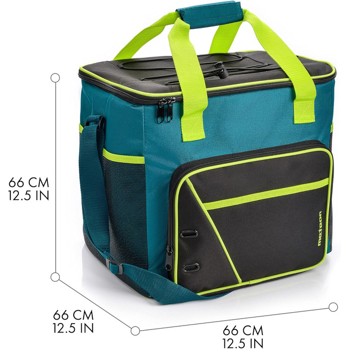 Термосумка 30 л - ідеальна для кемпінгу, пікніка, фестивалю, зберігання їжі та напоїв. Колір: морська хвиля