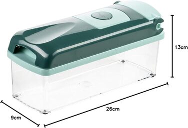 Genius Nicer Dicer Plus (18 частин) - набір для нарізки овочів та фруктів, кухонний інструмент, набір для нарізки кубиками, соломкою, слайсами (смарагдовий)