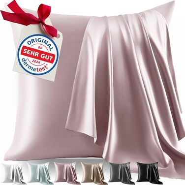 100% Silk Pillowcase 80x80 | High Weight: 22 Momme, ideal for skin and hair | Highest Grade 6A | Strictly Certified in Switzerland | Oeko-Tex* Silk Pillowcase Pale Pink