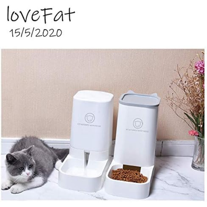 Автоматичний фонтанчик-диспенсер для корму та води для собак та котів, BPA-free, білий