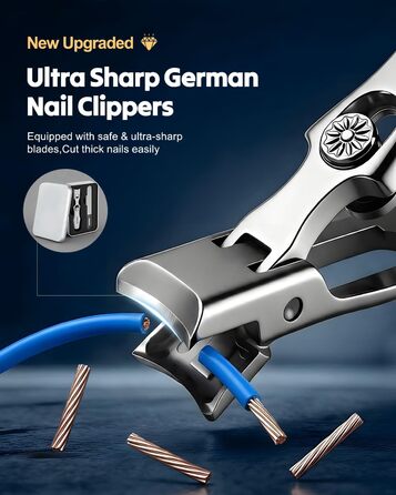 Набір для манікюру (ножиці для нігтів) Edelstahl 2026 – для чоловіків та жінок, для товстих нігтів, з пилкою, сріблястий