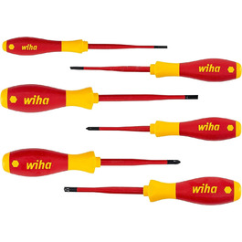 Набір викруток Wiha SoftFinish® electric slimFix (38362), 6 шт., VDE для електриків, для глибоких гвинтів, SL/PH/PZ Xeno