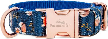 Dog Collar + Dog Leash Set - Includes Gift Box - 3-Way Adjustable Leash 2m - Let's Get Foxy Collection for Small, Medium & Large Dogs