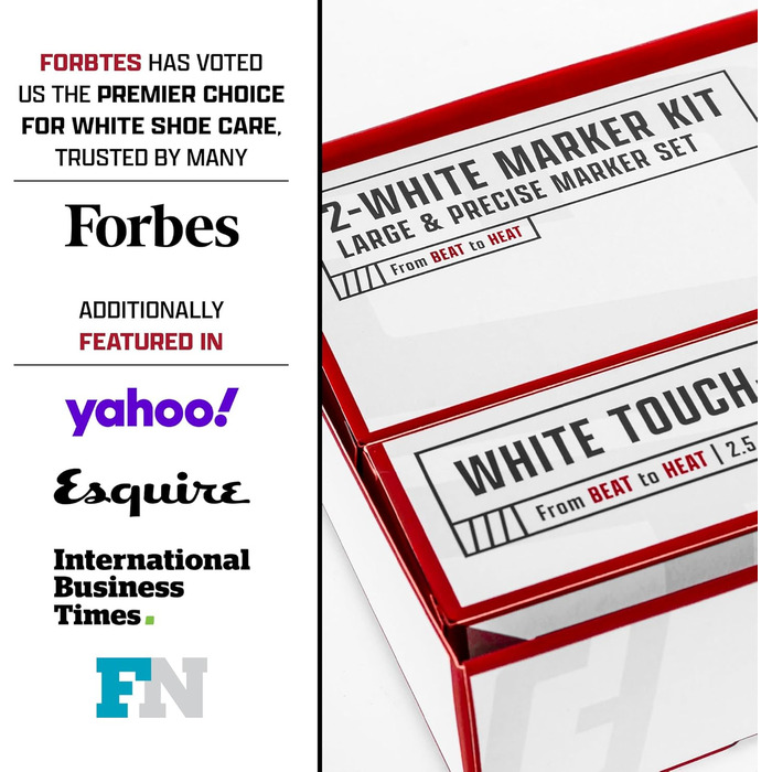 FACTORY LACED Sneaker Cleaner White Set including White Touch-Up Pen, Premium Midsole Marker, and Precise White Marker – Safe on Leather, Fabric, Nylon and more