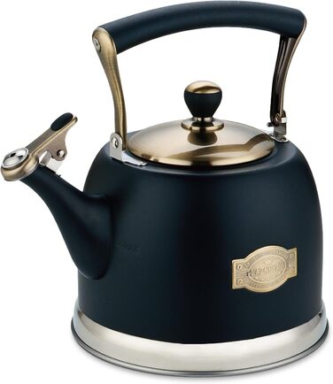 Чайник для кемпінгу з нержавіючої сталі 3L, з носиком, для плити та індукції, чорний