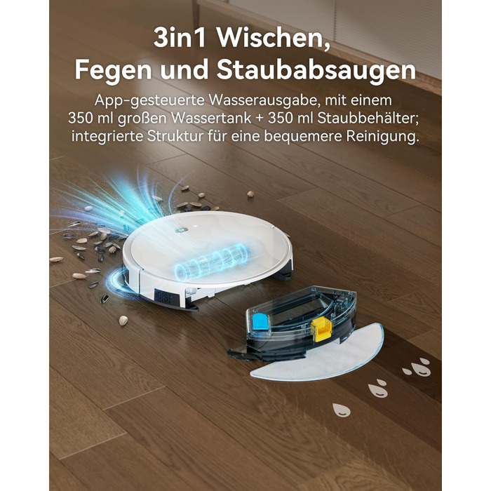 Робот-пилосос Tesvor S8MAX 3-в-1 з функцією миття, 8000Pa, LiDAR-навігація, 240 хвилин роботи, керування через додаток/Alexa, самостійна станція очищення 2.5L для великих приміщень та домівок з тваринами (M2)