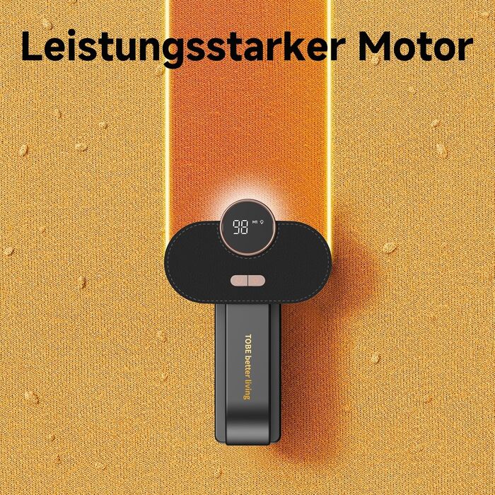 Електричний видальник ворсу для одягу та меблів - 6 лез, 3 режими, LED-дисплей, акумуляторний, чорний