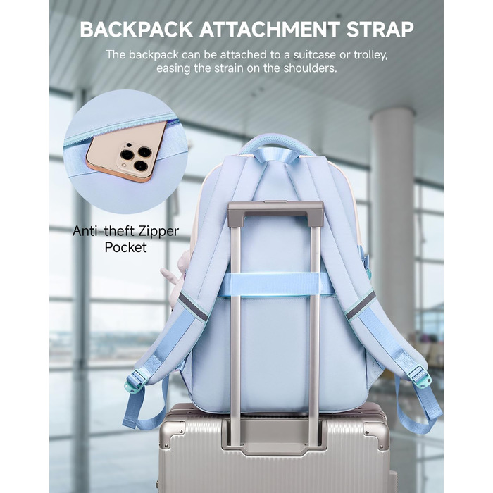 Шкільний рюкзак для дівчинки 2 в 1, рюкзак для підлітків 3-7 класів, шкільний набір з сумкою через плече, блакитний