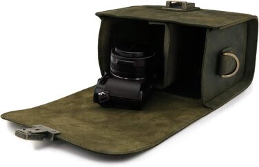 Чохол для камери MegaGear Pebble з натуральної шкіри для бездзеркальних, моментальних та DSLR камер (Зелений)