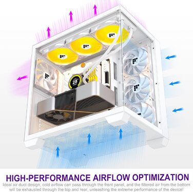 Корпус ПК FOIFKIN F300: Mid-Tower, ATX, 270° Panoramaglas, Type-C, без RGB-вентиляторів (Білий)