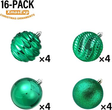 Новорічні кулі-прикраси XmasExp (8 см, м'ятно-зелені) – 20 шт. Міцні, для ялинки, декор на свята, весілля, Різдво.