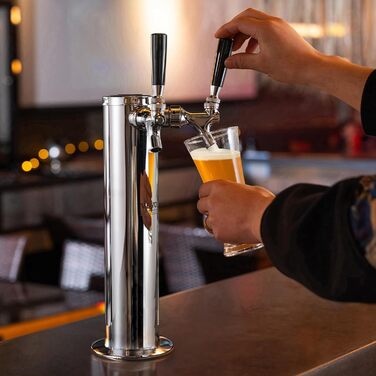 VEVOR Фаптур з двома кранами для пива, з нержавіючої сталі, комплект кегератора з попередньо встановленими шлангами та самозакривними кранами для вечірок, барів, пабів та ресторанів