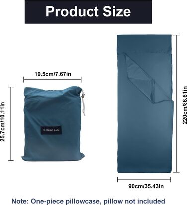 2 Pieces Ultralight Sleeping Bag Portable Travel Sleeping Bag 90 x 220cm for Hostels, Hiking, Camping, Mountaineering