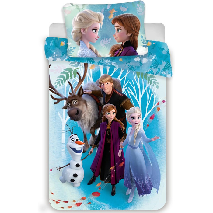 Бетліст для малюків, 100% бавовна, Ельза та Анна, ковдра 100 x 135 см + наволочка