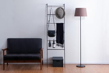 Iris Ohyama Stylish Clothes Rack, Ladder Design, Black, Includes Hooks, Robust Frame, Non-Slip, For Bedroom, Studio, Closet, Space-Saving, Clothes Drying Rack, Easy Assembly, PI-O150