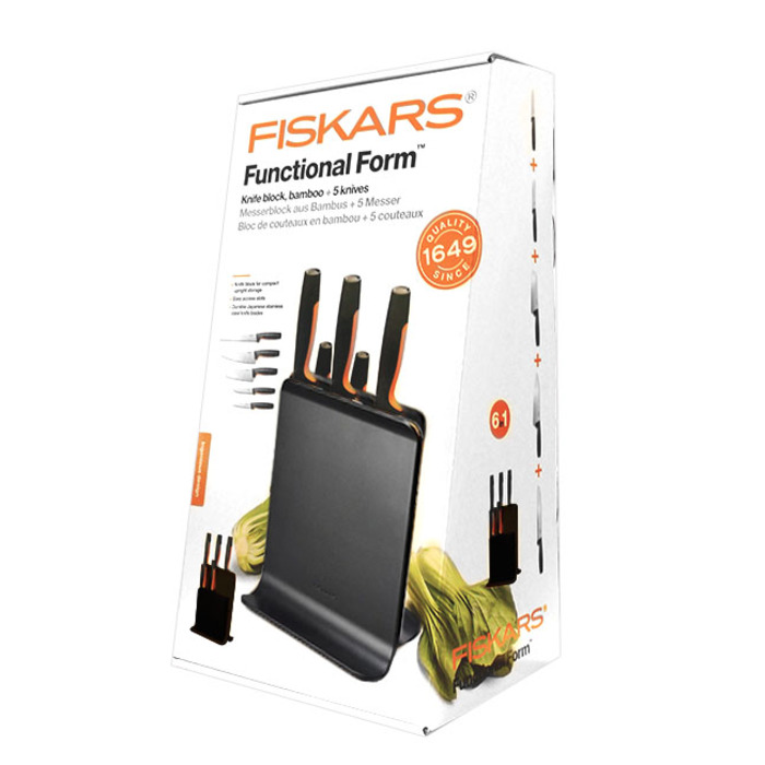 Набір ножів у підставці Fiskars Functional Form, 5 предметів