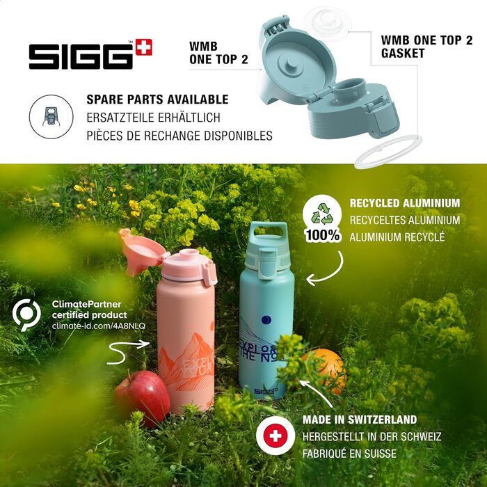 SIGG - Aluminum Drinking Bottle - WMB ONE - Made in Switzerland - ClimatePartner Certified - Carbonated Beverage Safe - Leak-Proof - Featherlight - BPA-Free - Outdoor - 0.75L & 1L (8 Mickey Mouse Lines, Disney)