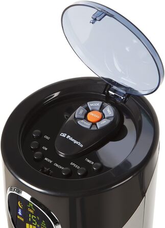 Турбовентилятор Orbegozo TWM 1015 з пульта дистанційного керування, 3 режими, LED дисплей, таймер, 3 швидкості, тихий, поворот 80°, 45W, сірий/чорний (89 см.)