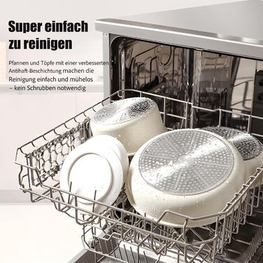 Набір посуду з антипригарним покриттям 11 предметів з знімними ручками (рожевий). Підходить для індукційних, газових плит, духовки та мийної машини. Без PFAS.