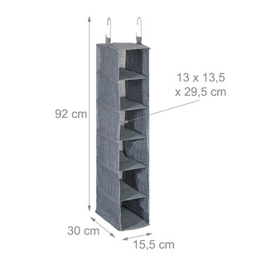 Relaxdays Closet Hanging Shelf with 6 Compartments