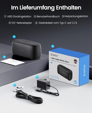 ORICO Док-станція для жорстких дисків, USB 3.2 Gen 1, для 2.5' та 3.5' HDD/SSD, підтримка UASP, 2 відсіки