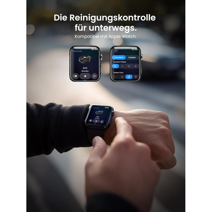 Робот-пилосос Proscenic Q10 з функцією миття, 8000Pa, 200 хвилин роботи, лазерна навігація, керування через додаток, Alexa, Siri, Apple Watch, пульт дистанційного керування для підлоги та килимів