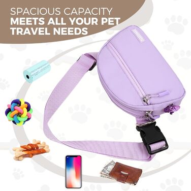 Сумка для дресирування собак Leckerlibeutel, з невеликим кишеньковим мішечком, вбудованим диспенсером для пакетів та тримачем для собачих екскрементів, кремового кольору (лавандовий)