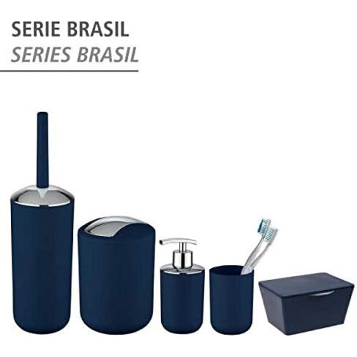 Дозатор для мила WENKO Brasil - 0.32 л, синій, пластик (TPE), 7.3 x 16.5 x 9 см