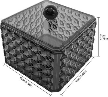 Організатор для ватних дисків та ватних паличок з акрилу з кришкою, косметичний бокс для зберігання