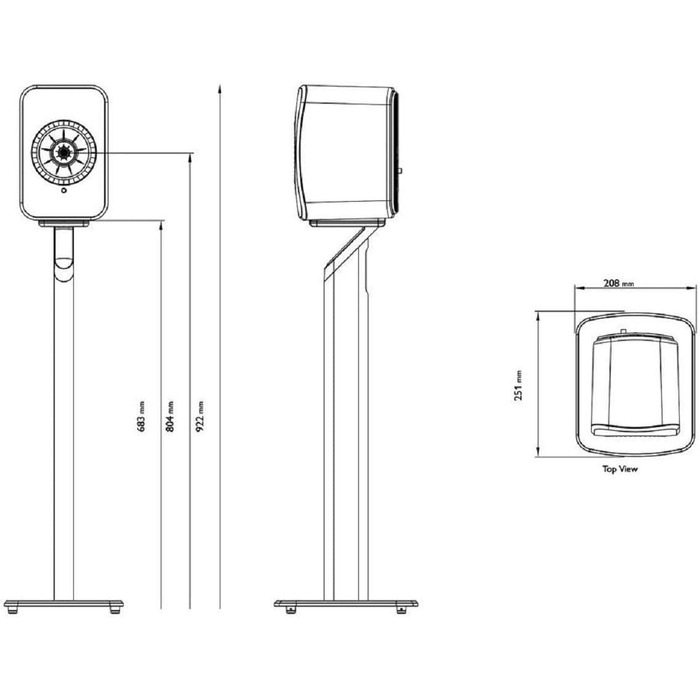 Стійки KEF S1 для активних колонок LSX та LSX II (пара), чорні