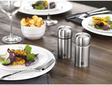 ZWILLING 39500 – 025 – 0 Spices Set 2 Salt and Pepper Grinder Set, Stainless Steel Matte