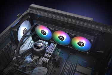 Система водяного охолодження Thermaltake TH360 V2 Ultra ARGB Sync з LCD 2.1' (480x480), 3x 120mm вентилятори, сумісна з Intel LGA1851/1700 та AMD AM5/AM4, чорний колір