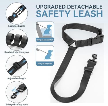 Автомобільний лежак для собак PETFIT, блакитний, до 12 кг, з підняттям 12.5 см, знятний чохол