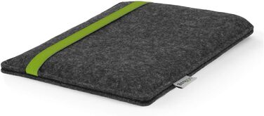 Чохол для Kindle Paperwhite 7 (Amazon) | Шкіряний чохол з ворсового фетру, Made in Germany (Антрацит - зелений)