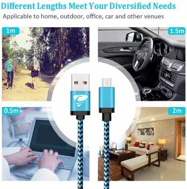 Кабель USB-C на USB-C 100W, 4 шт. (0.5+1+1.5+2м) з нейлону, PD 3.0, для iPhone, Samsung, iPad, MacBook, Pixel, Switch (Сірий)