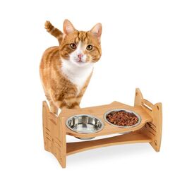 Relaxdays Adjustable Height Cat Feeder