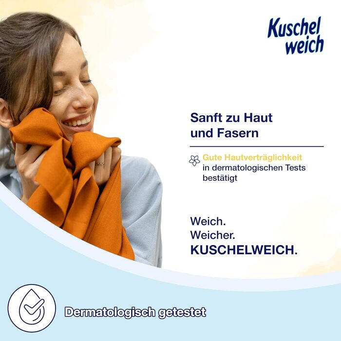 Кондиціонер для білизни Kuschelweich Sanft und Mild (Свіжість), 6 x 2 л (на 456 прань), гіпоалергенний, без мікропластику